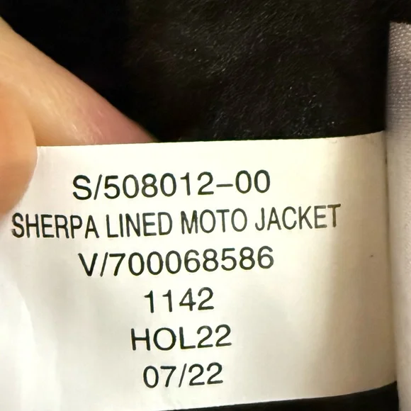 GAP Sherpa Lined Moto Jacket Black - Picture 7 of 7